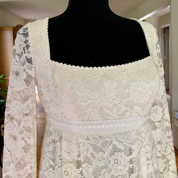 Free People White Lace Longsleeve Fairytale Dress - Picture 8 of 13
